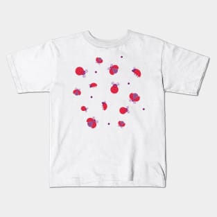 Red ladybugs and purple dots Kids T-Shirt